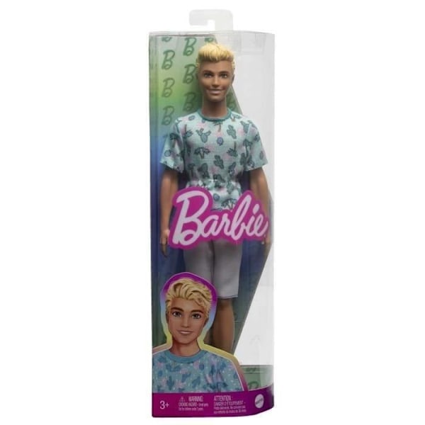 Barbie-Ken Fashionistas-Blond docka med kaktus t-shirt HJT10