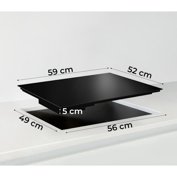 OCEANIC keramikhäll med 3 zoner - 5200W - bredd 60 cm