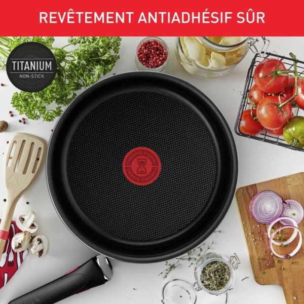 TEFAL L1579102 ENGENIO Easy Cook n Clean Kitchen Battery 10 Pieces, Anti -Ashes, alla lampor utom induktion, tillverkade i Frankrike