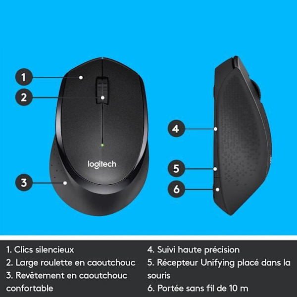 LOGITECH Silent Mouse M330 Silent Plus - Trådlös - Svart