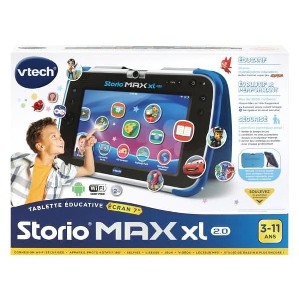 VTECH - Storio Max XL 2.0 7-konsolblå - 7 tums pedagogisk surfplatta