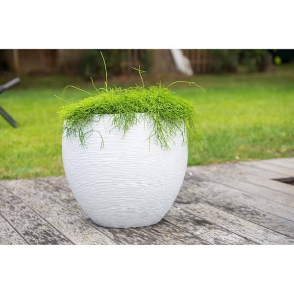 EDA Graphit rund kruka Ø50cm - Kapacitet 46L - Vit kalkad