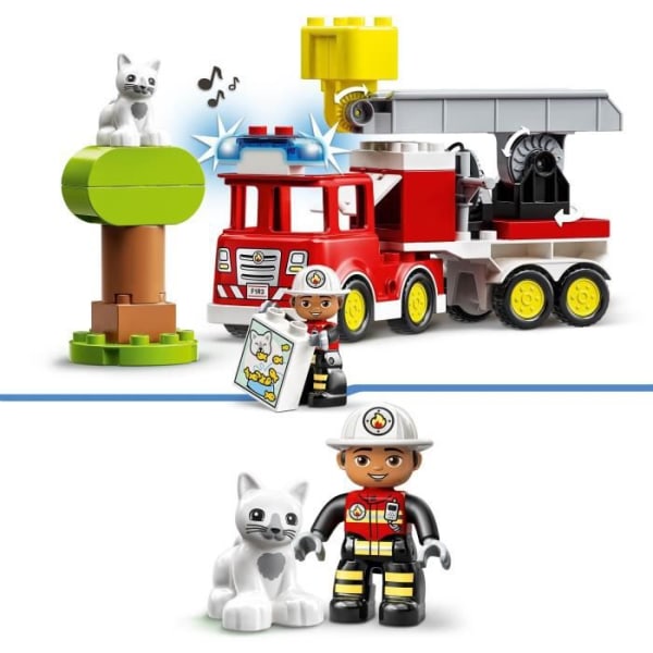 LEGO DUPLO Town 10969 brandbil, leksak för barn 2 år, med lampor och siren