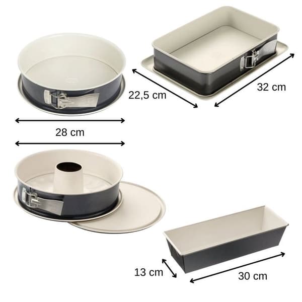 Set med 4 kakformar i olika former, 28 till 32 cm - DR OETKER - Back-Trend