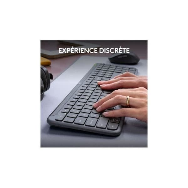 Tangentbords- och musset - Trådlöst - Logitech - MK950 Signature - AZERTY - Grafit