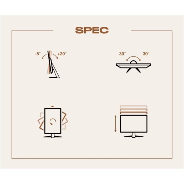PC-skärm - JAPANNEXT - 23,8 FHD - IPS - 60Hz - Ergonomiskt stativ