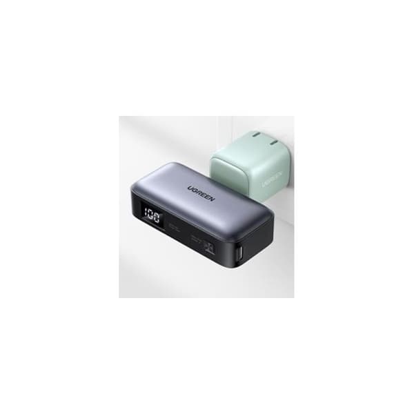 UGREEN Powerbank - 5 000 mAh - USB-C-kontakt - Med stativ - Svart