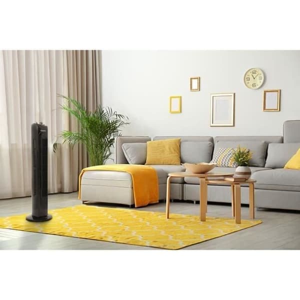 Oceanic Column Fan - 45W - Höjd 78 cm - 3 hastigheter - Oscillating - Timer - Svart