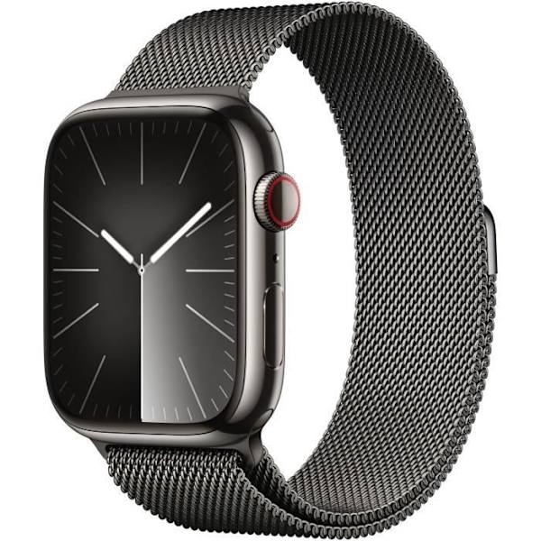 Apple Watch Series 9 GPS + Cellular - 45 mm - Grafitstålfodral - Grafit Milanese Loop Armband