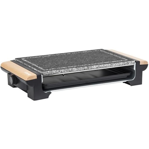 H.KoeNIG - RP320 - 2-i-1 grill - Bakstensfunktion och grillfunktion - 37 x 23 cm - Trähandtag - 1300 W