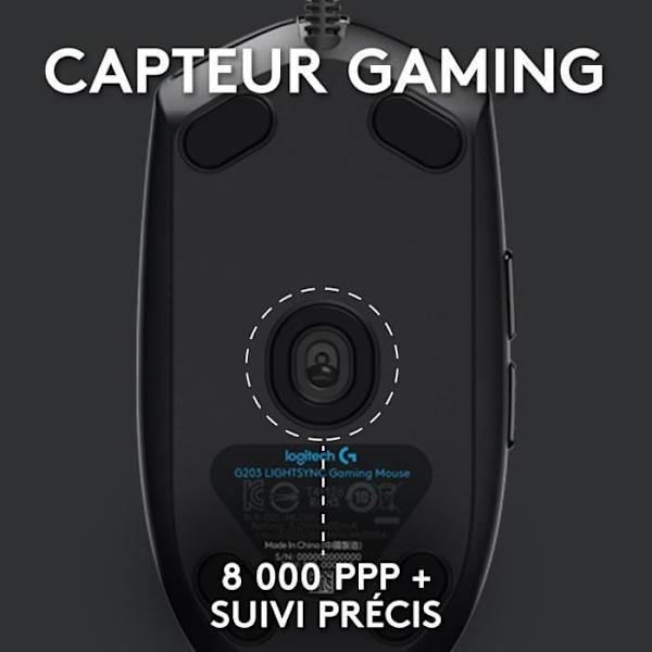 Logitech - G203 LightSync RGB Gaming Mouse - Svart