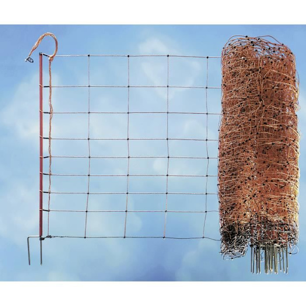 KERBL Fårnät - Elektrifierbart ovinet - 14 stolpar - Höjd 90cm - Längd 50m