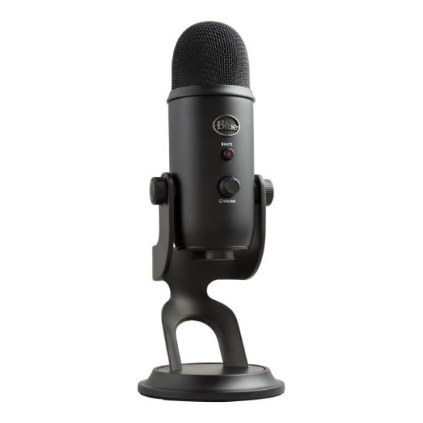 USB-mikrofon - Blue Yeti - För inspelning, streaming, spel, podcast på PC eller Mac - Svart