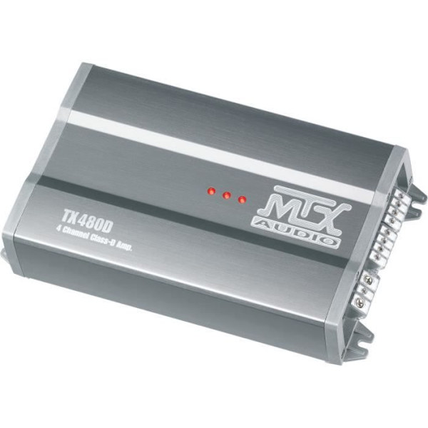 MTX TX480D 12V 4-kanals klass-D 4x80W RMS aluminiumförstärkare