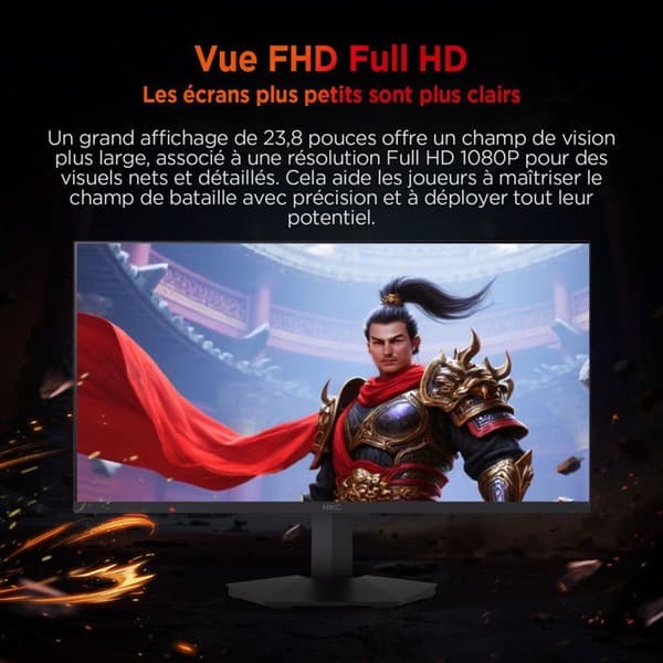 PC-spelskärm - HKC - 24 - FHD - 240Hz - Snabb IPS-panel - 1ms - G24H3D