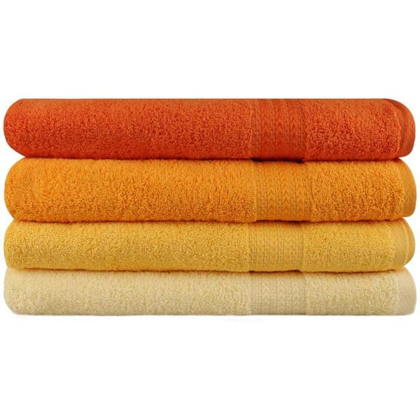 Set med 4 badlakan - 70 x 140 cm - Gul