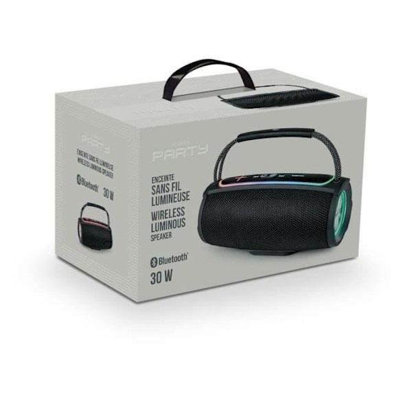 Ljusstark trådlös högtalare - BIGBEN - Mainstream 3 - Bluetooth 5.3, 30W, TWS, USB, Micro-SD, USB-C batteri