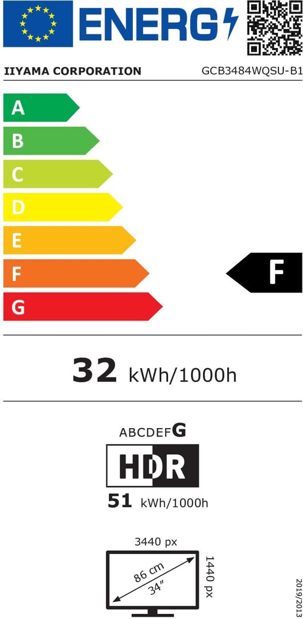 Böjd spelskärm - IIYAMA - 34" - 180Hz - VA-panel - 0,4ms - Höjdjusterbar - G-Master Red Eagle