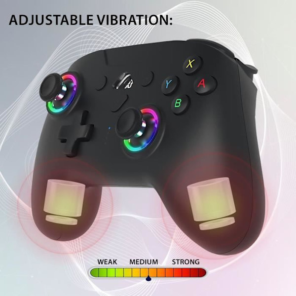 Trådlös kontroll - SUBSONIC - Switch 2 / Switch - Programmerbara lysdioder - Vibrationer - Gyroskop - Svart