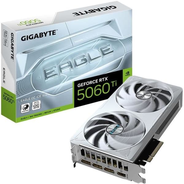 GIGABYTE GeForce RTX 5060 Ti EAGLE OC ICE 16GB GDDR7, PCIe 5.0, 3x DisplayPort 2.1b + HDMI 2.1b Vit