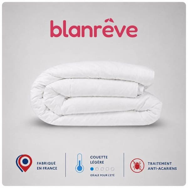 Lättviktsdunskydd mot dammkvalster - 200 gr/m² - BLANREVE - 260 x 240 cm - Vit