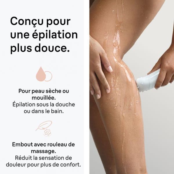Elektrisk epilator - BRAUN - SE5-011 - 2 lägen - 40 min - Vattentät - Vit / Rosa
