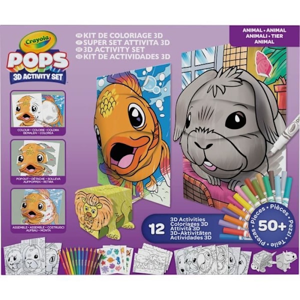 Creative - CRAYOLA - POPS 3D Color Pops Presentset - Mer än 12 3D-aktiviteter! 6 åringar