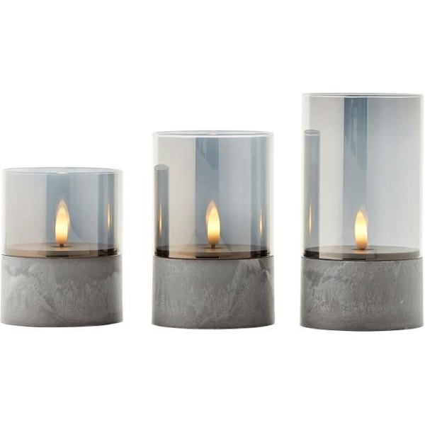 Lot 3 BRILJANT LJUS LED-bordslampor - 2500K - Plast och glas - Grått och rökt glas