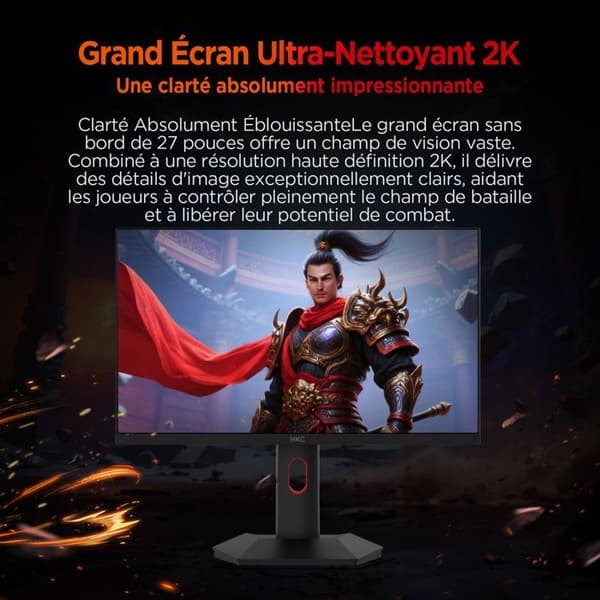 PC-spelskärm - HKC - 27 - QHD - 200Hz - Snabb IPS-panel - 1ms - G27H2P
