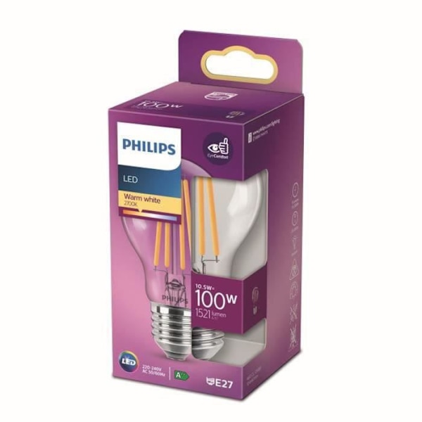 Philips LED-lampa Ekvivalent 100W E27 Varmvit ej dimbar