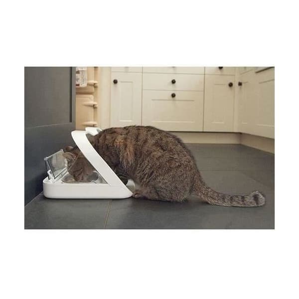 Sureflap Surefeed RFID foderautomat för katt och småhundar, vit/grå med microchip-åtkomst Vit och grå one size