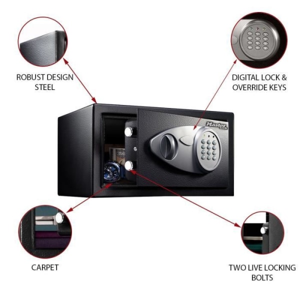 Master Lock X041ML 11L - Elektroniskt lås - Idealisk för smycken, identitetspapper