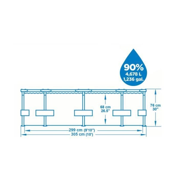 BESTWAY Steel Pro MAX 56406 Pool - FrameLink System - Enkel montering - 305 x 76 cm