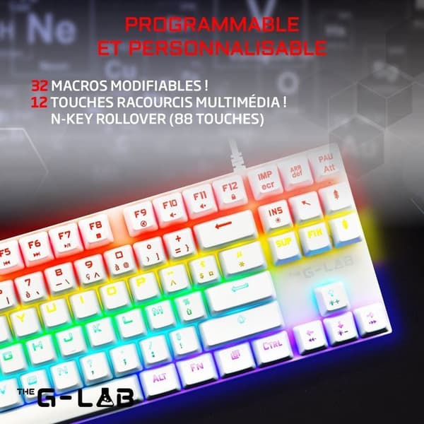 Spelartangentbord - G -LAB - KEYZ -MIVERUR -W/FR - MEKANIK - TKL - VIT