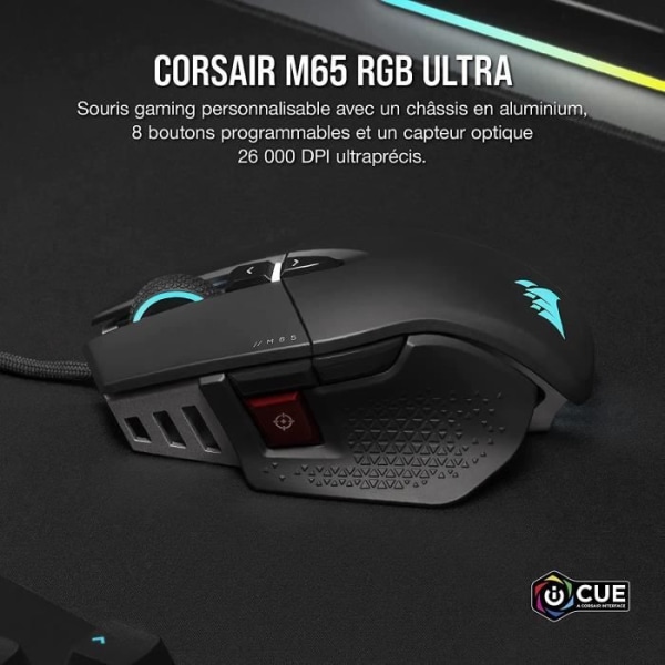 CORSAIR-mus M65 RGB Ultra - Svart (CH-9309411-EU2)