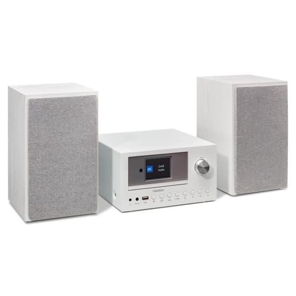 Mini HiFi-system - MEDION - DAB/FM internetradio - CD-spelare - 2x15W RMS - Vit