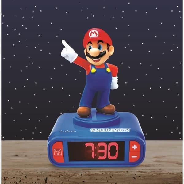 SUPER MARIO Night Light Alarm Clock Barnrum med ljudeffekter