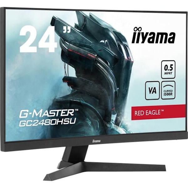 Böjd PC-spelskärm - IIYAMA - G-MASTER RED EAGLE GCB2480HSU-B1 - 24 - VA Böjd - FHD - 0,5 ms - 180Hz
