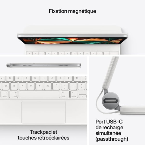 Magiskt tangentbord för 12,9-tums iPad Pro (5: e generationen) - franska - svart