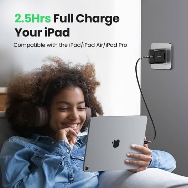 UGREEN Väggladdare - 1 USB-C-port - 20W - Svart