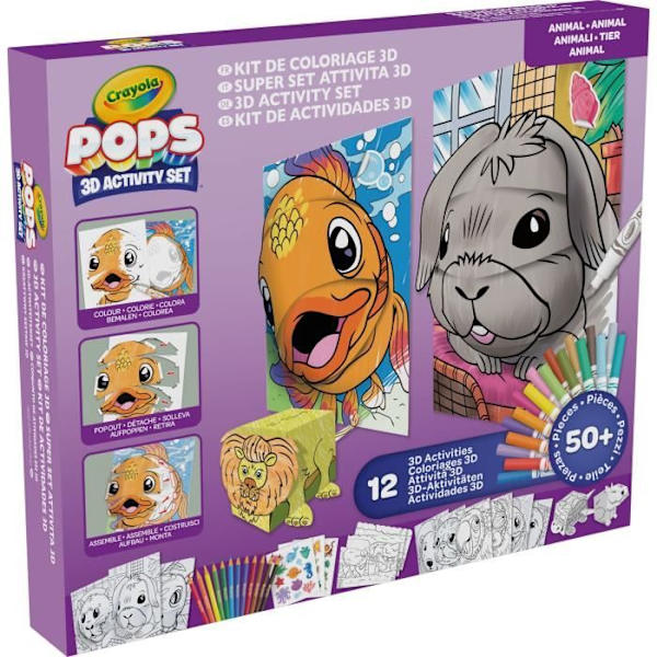 Creative - CRAYOLA - POPS 3D Color Pops Presentset - Mer än 12 3D-aktiviteter! 6 åringar