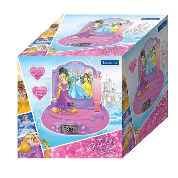 LEXIBOOK - DISNEYPRINSESSER - Barn med radioväckarklocka med projicerade bilder