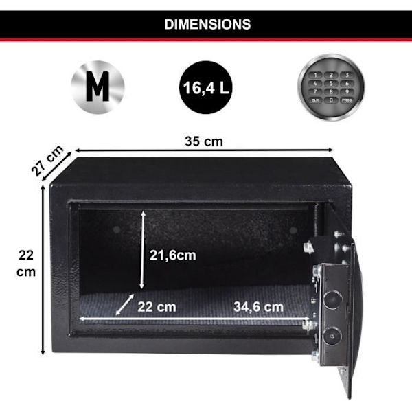 MASTER LOCK Säker med programmerbar elektronisk kombination - 16 L.
