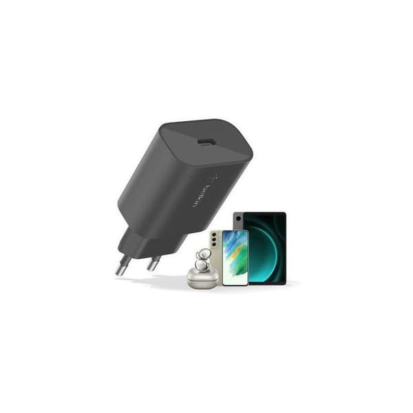 Väggladdare - BELKIN - USB-C - 25W - PD PPS - Svart