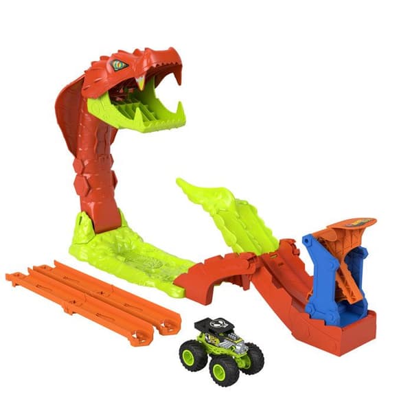 Monstertruckslekset - JJN44 - Benskakare ingår - 4 x 15 cm spår - Utskjutande och omplacerbara element