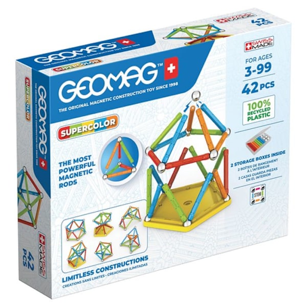 Geomag Super Color Recycled 42 flerfärgade bitar