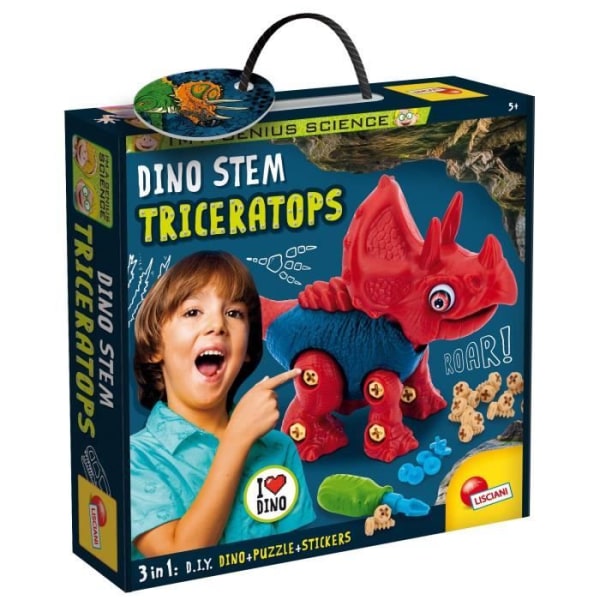 Lisciani giochi- I`ma Genius Dino Stem Triceratops, 92420, Ej tillämpligt - 8008324092420