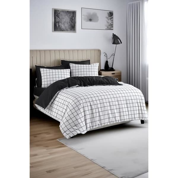 Bäddset - 1 påslakan 220 x 240 cm + 2 örngott 60 x 60 cm - 65% bomull, 35% polyester - Vit