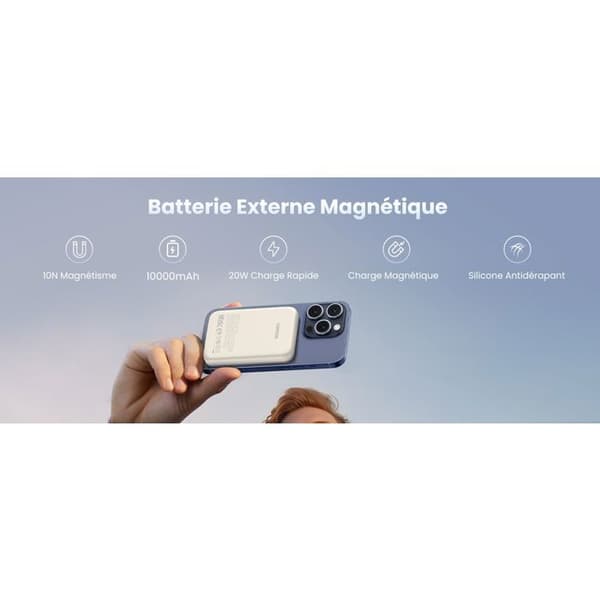 Externt batteri - UGREEN - 10 000 mAh - MagSafe - 20W - Kräm