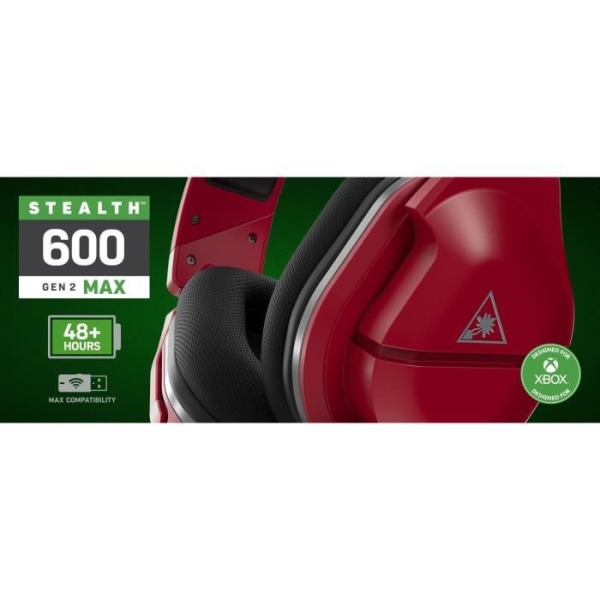 Spelheadset - TURTLE BEACH - Stealth 600 Max - 2:a generationen - Midnattsröd - Röd - Multiplattform (TBS-2368-02)